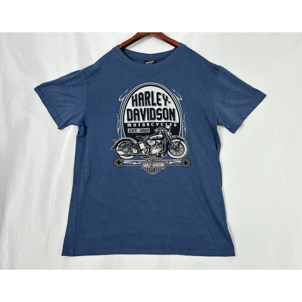 Harley-Davidson Shirt Mens Large Blue Short Sleeve Hillbilly Gatlinburg Graphic